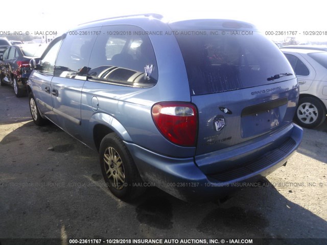 1D4GP24R67B134298 - 2007 DODGE GRAND CARAVAN SE BLUE photo 3