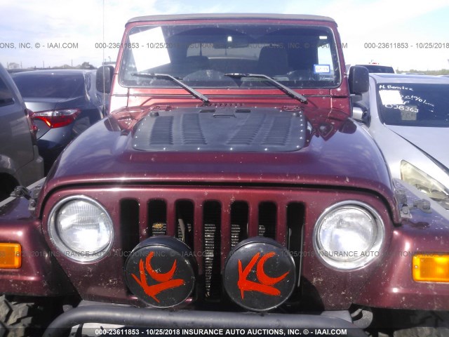 1J4FA49S03P362760 - 2003 JEEP WRANGLER / TJ SPORT MAROON photo 6