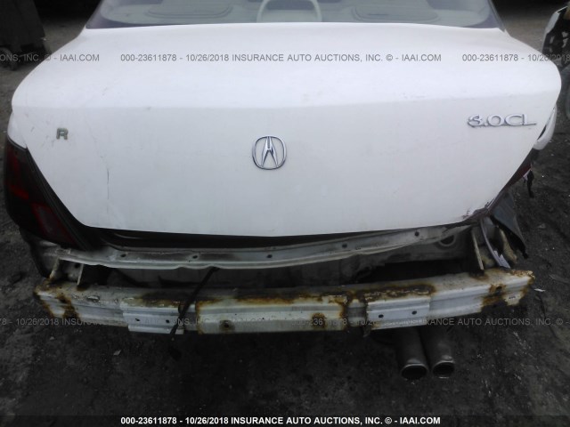 19UYA2251XL012186 - 1999 ACURA 3.0CL WHITE photo 6