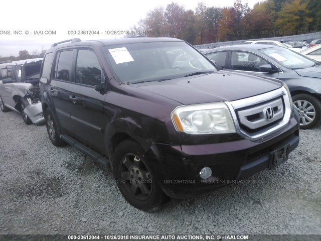 5FNYF4H92AB040739 - 2010 HONDA PILOT TOURING MAROON photo 1