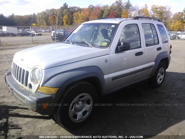 1J4GL48K46W265264 - 2006 JEEP LIBERTY SPORT SILVER photo 2