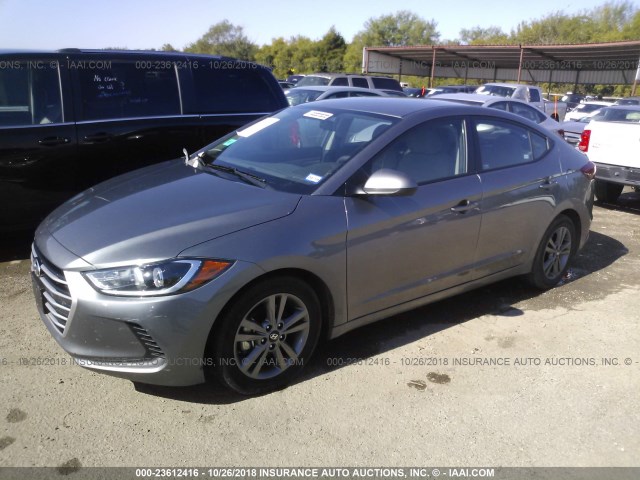 5NPD84LF4JH243185 - 2018 HYUNDAI ELANTRA SEL/VALUE/LIMITED GRAY photo 2