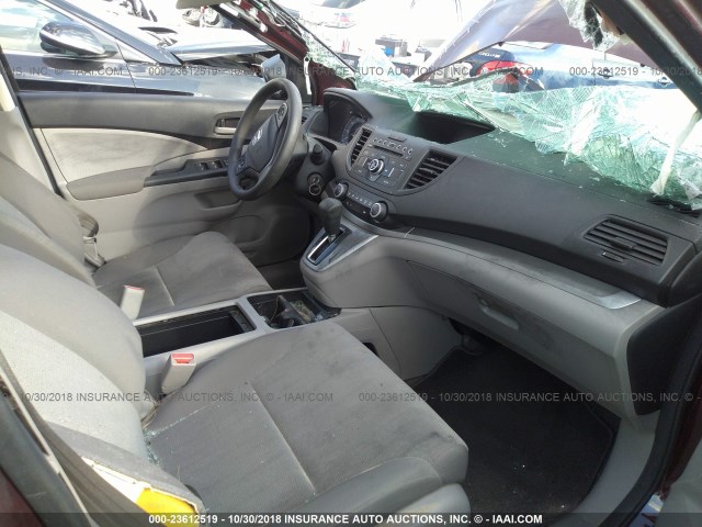 5J6RM3H38EL015440 - 2014 HONDA CR-V LX MAROON photo 5