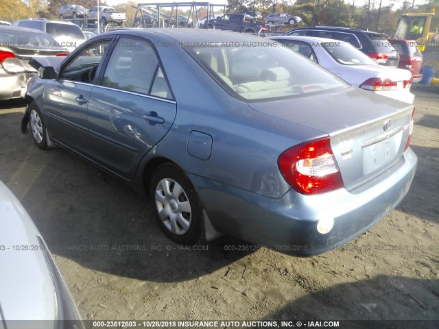 4T1BE32K72U578792 - 2002 TOYOTA CAMRY LE/XLE/SE BLUE photo 3