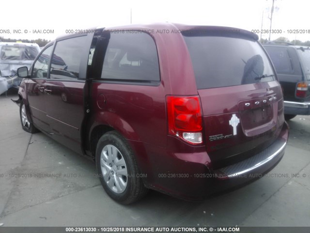 2C4RDGBG1FR551017 - 2015 DODGE GRAND CARAVAN SE RED photo 3