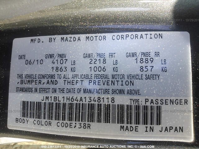 JM1BL1H64A1348118 - 2010 MAZDA 3 S GRAY photo 9