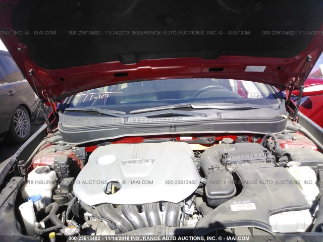 KMHEC4A44CA045474 - 2012 HYUNDAI SONATA HYBRID RED photo 10