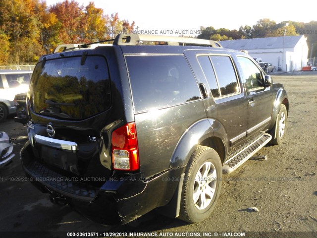 5N1AR18B28C639413 - 2008 NISSAN PATHFINDER S/LE/SE BLACK photo 4