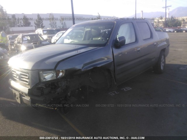 2HJYK16467H503885 - 2007 HONDA RIDGELINE RTS GRAY photo 2