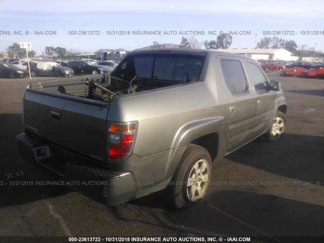 2HJYK16467H503885 - 2007 HONDA RIDGELINE RTS GRAY photo 4