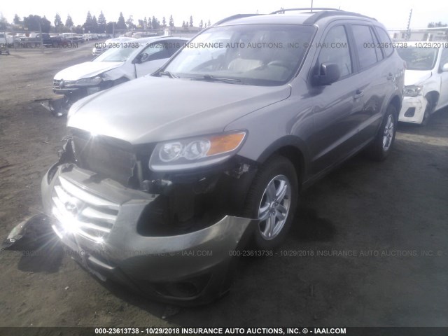 5XYZG3AB6CG162637 - 2012 HYUNDAI SANTA FE GLS GRAY photo 2