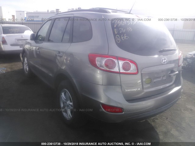 5XYZG3AB6CG162637 - 2012 HYUNDAI SANTA FE GLS GRAY photo 3