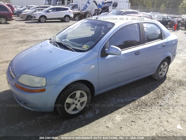 KL1TD52655B428410 - 2005 CHEVROLET AVEO LS BLUE photo 2