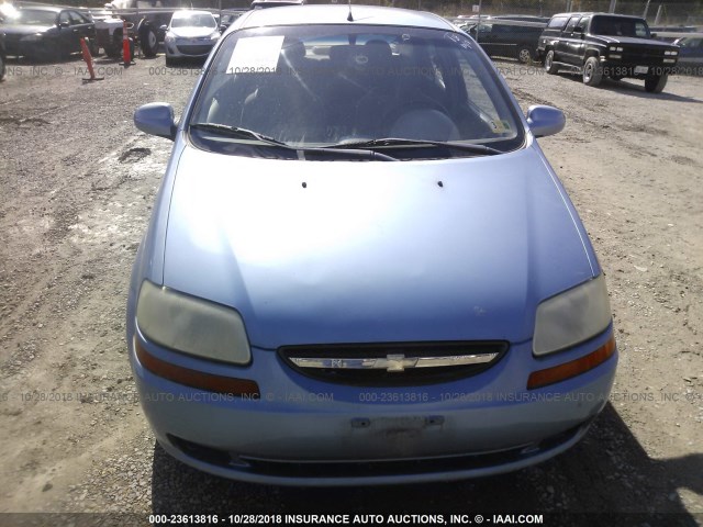 KL1TD52655B428410 - 2005 CHEVROLET AVEO LS BLUE photo 6