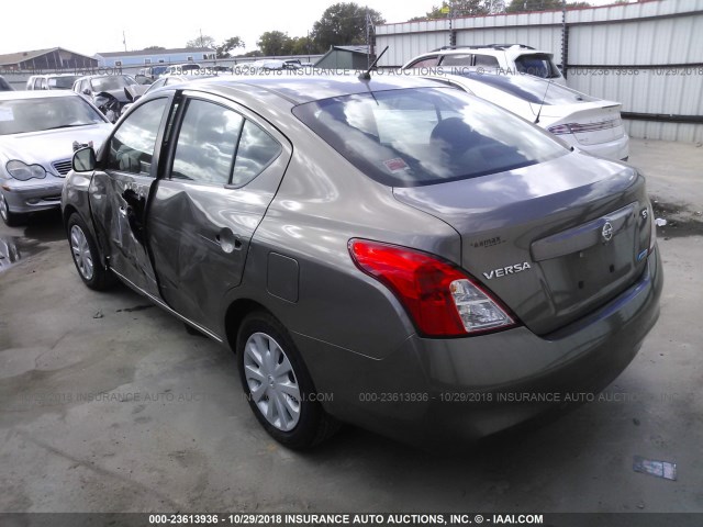 3N1CN7AP5CL898477 - 2012 NISSAN VERSA S/SV/SL GRAY photo 3