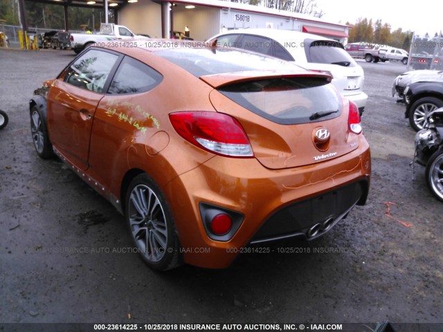 KMHTC6AE3GU299306 - 2016 HYUNDAI VELOSTER TURBO ORANGE photo 3