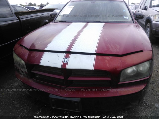 2B3KA43RX8H101126 - 2008 DODGE CHARGER RED photo 6