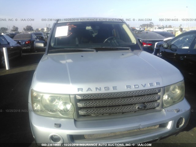 SALSF254X6A982405 - 2006 LAND ROVER RANGE ROVER SPORT HSE SILVER photo 6