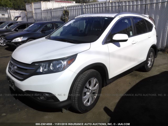 5J6RM3H72DL024099 - 2013 HONDA CR-V EXL WHITE photo 2