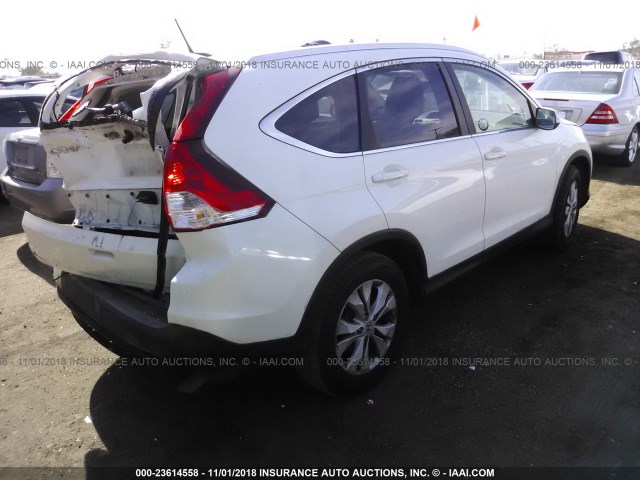 5J6RM3H72DL024099 - 2013 HONDA CR-V EXL WHITE photo 4