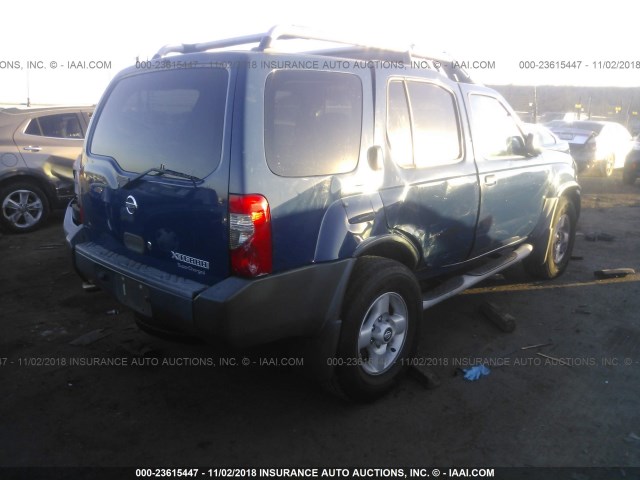 5N1MD28T92C508755 - 2002 NISSAN XTERRA SE/SC BLUE photo 4