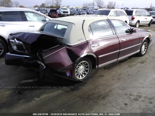 1LNHM82W91Y612476 - 2001 LINCOLN TOWN CAR SIGNATURE MAROON photo 4