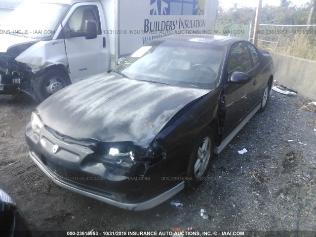 2G1WX12K839402054 - 2003 CHEVROLET MONTE CARLO SS BLACK photo 2