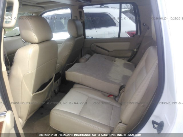 1FMEU74806UA06123 - 2006 FORD EXPLORER EDDIE BAUER WHITE photo 8