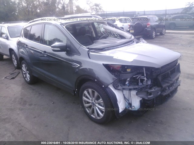 1FMCU9J97JUB94423 - 2018 FORD ESCAPE TITANIUM GRAY photo 1