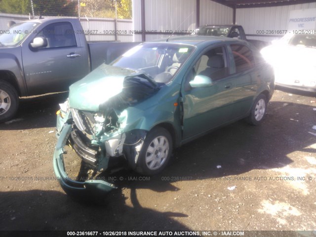 KL1TJ52654B192851 - 2004 CHEVROLET AVEO LS GREEN photo 2