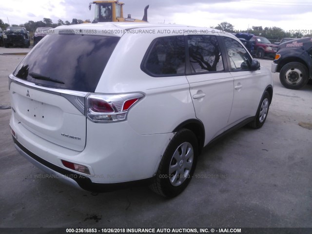 JA4AD2A33FZ012560 - 2015 MITSUBISHI OUTLANDER ES WHITE photo 4