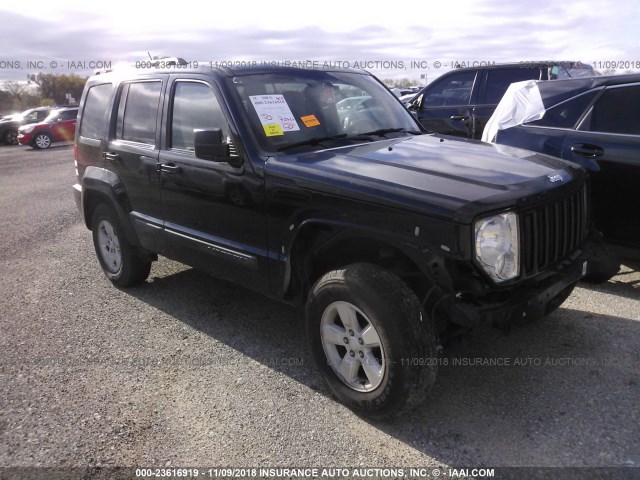 1C4PJMAK7CW105493 - 2012 JEEP LIBERTY SPORT BLACK photo 1