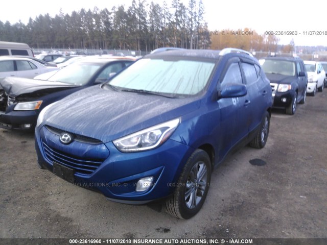 KM8JUCAGXFU021876 - 2015 HYUNDAI TUCSON LIMITED/SE BLUE photo 2