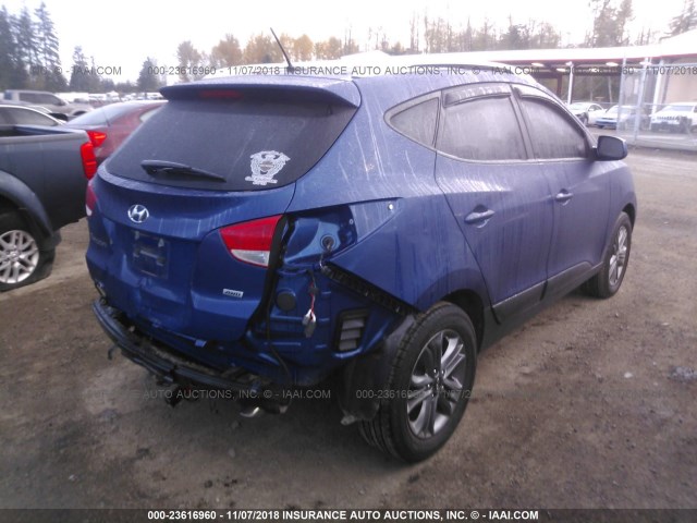 KM8JUCAGXFU021876 - 2015 HYUNDAI TUCSON LIMITED/SE BLUE photo 4