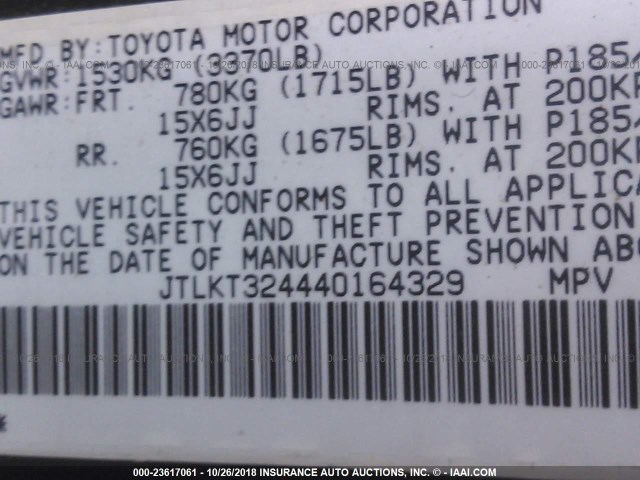 JTLKT324440164329 - 2004 TOYOTA SCION XB Сұр фото 9