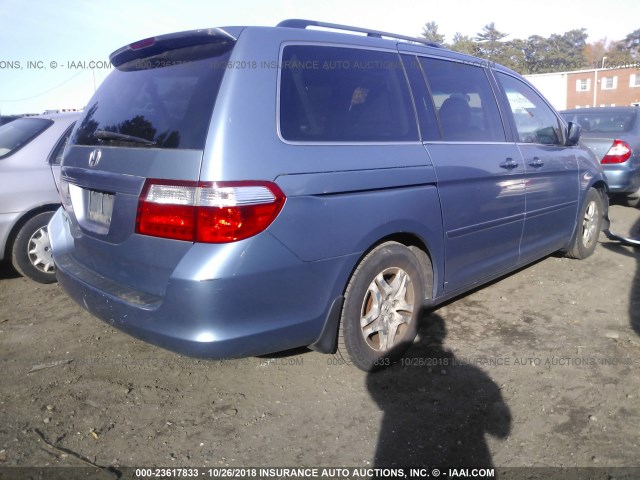 5FNRL38787B073078 - 2007 HONDA ODYSSEY EXL BLUE photo 4