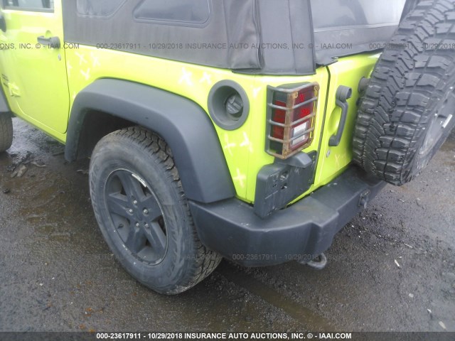 1C4AJWAG7DL543088 - 2013 JEEP WRANGLER SPORT GREEN photo 6