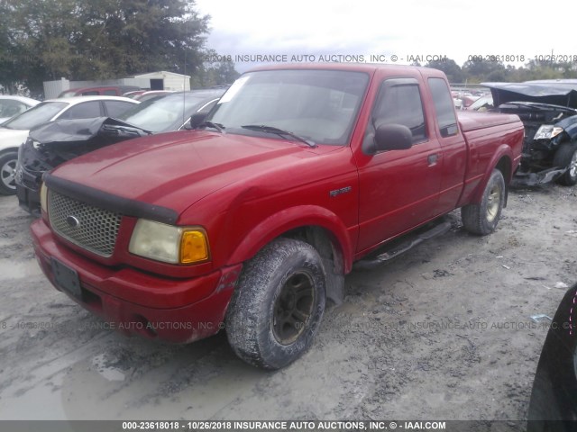 1FTYR44V22PB57528 - 2002 FORD RANGER SUPER CAB RED photo 2