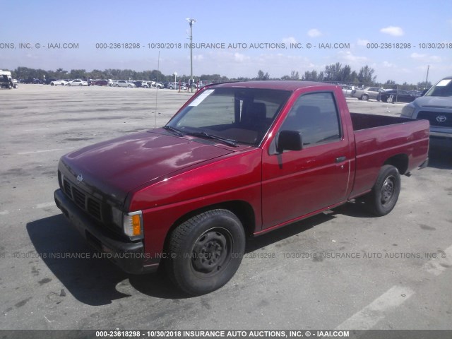 1N6SD11S6PC318343 - 1993 NISSAN TRUCK SHORT WHEELBASE RED photo 2