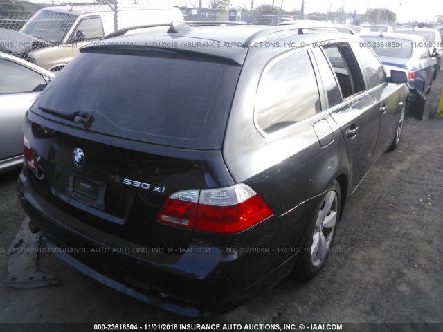 WBANN735X6CN01182 - 2006 BMW 530 XIT BLACK photo 4