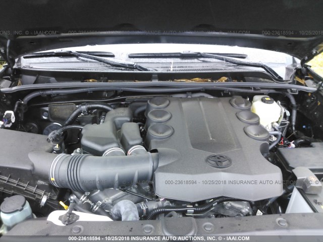 JTEBU5JR7J5537987 - 2018 TOYOTA 4RUNNER SR5 PREM/LTDL/TRAIL/TRD GRAY photo 10