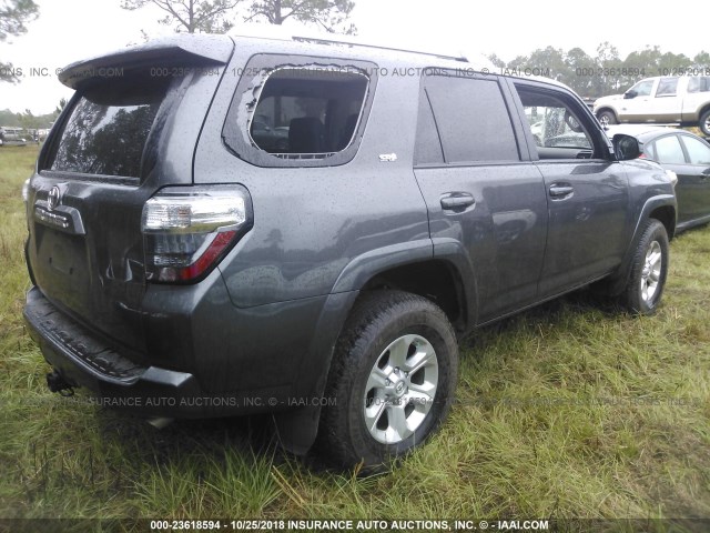 JTEBU5JR7J5537987 - 2018 TOYOTA 4RUNNER SR5 PREM/LTDL/TRAIL/TRD GRAY photo 4