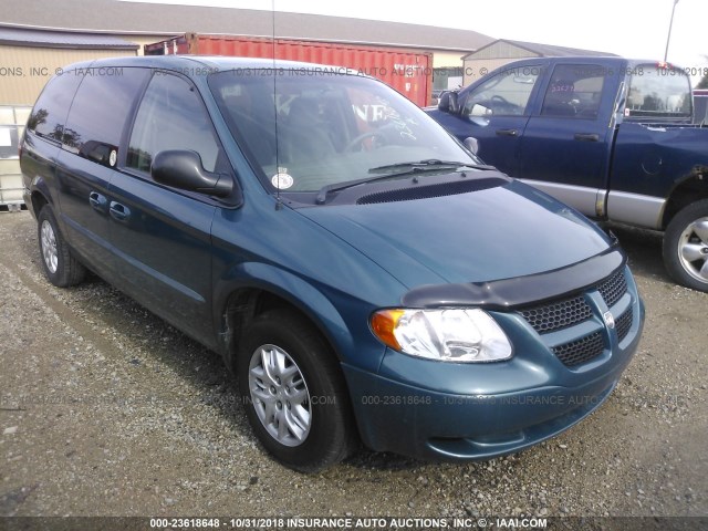 1B4GP44322B542615 - 2002 DODGE GRAND CARAVAN SPORT BLUE photo 1