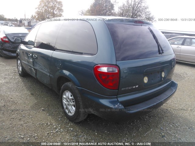 1B4GP44322B542615 - 2002 DODGE GRAND CARAVAN SPORT BLUE photo 3