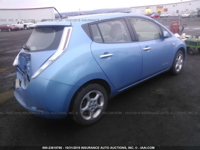 JN1AZ0CP5CT021077 - 2012 NISSAN LEAF SV/SL BLUE photo 4