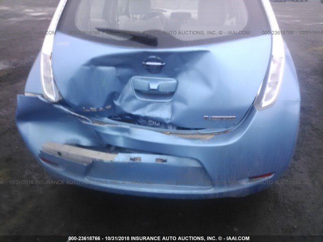 JN1AZ0CP5CT021077 - 2012 NISSAN LEAF SV/SL BLUE photo 6