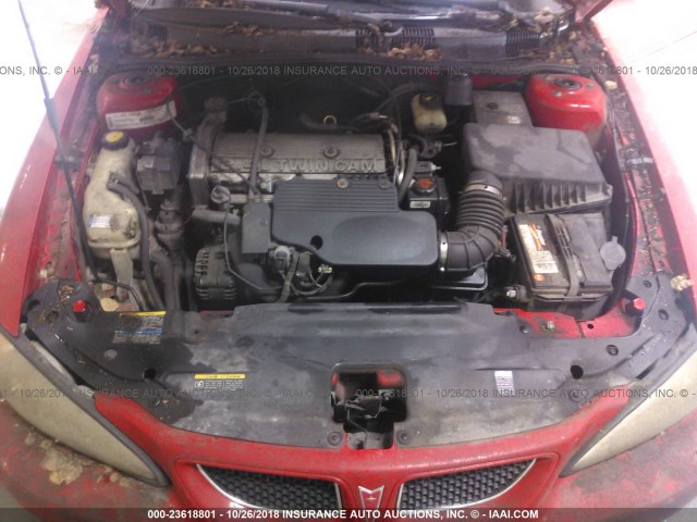 1G2NF52T81M604824 - 2001 PONTIAC GRAND AM SE1 RED photo 10