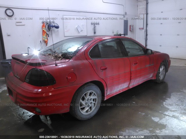 1G2NF52T81M604824 - 2001 PONTIAC GRAND AM SE1 RED photo 4