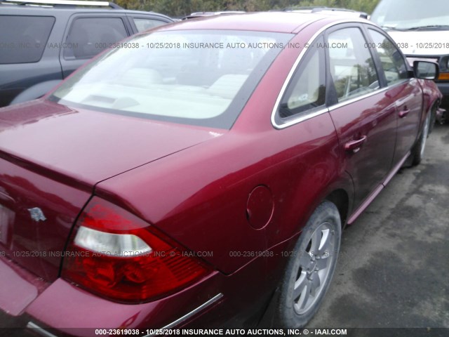 1FAHP23166G186373 - 2006 FORD FIVE HUNDRED SE RED photo 4