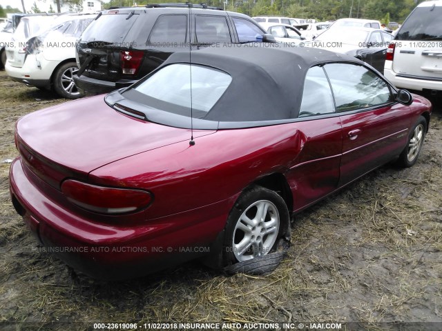 3C3EL55H0VT550662 - 1997 CHRYSLER SEBRING JXI MAROON photo 4